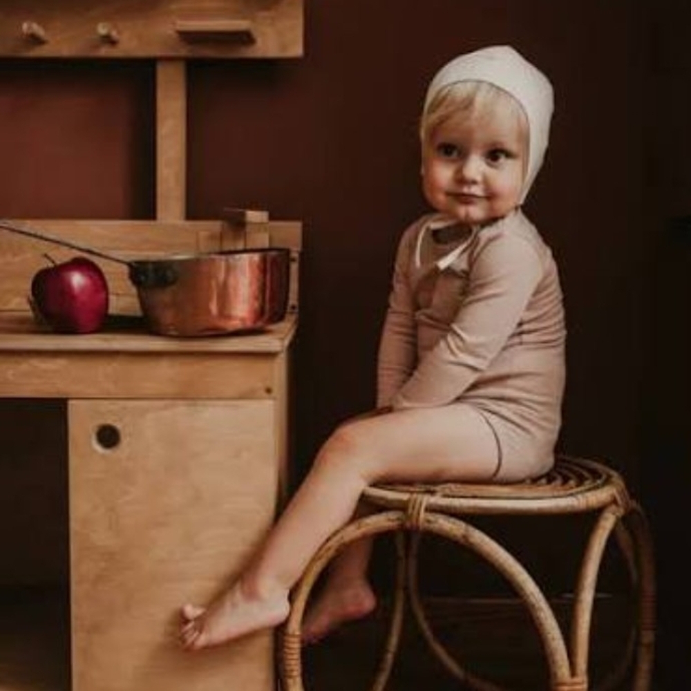 Adorable Beige Baby Bonnet